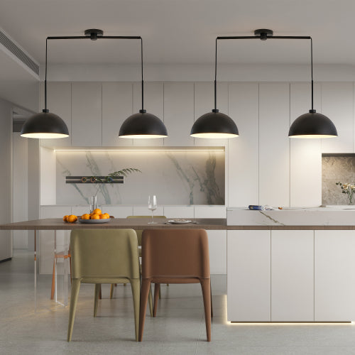41" Industrial Modern Copper Double Pendant Light – Sleek &amp; Adjustable Elegance