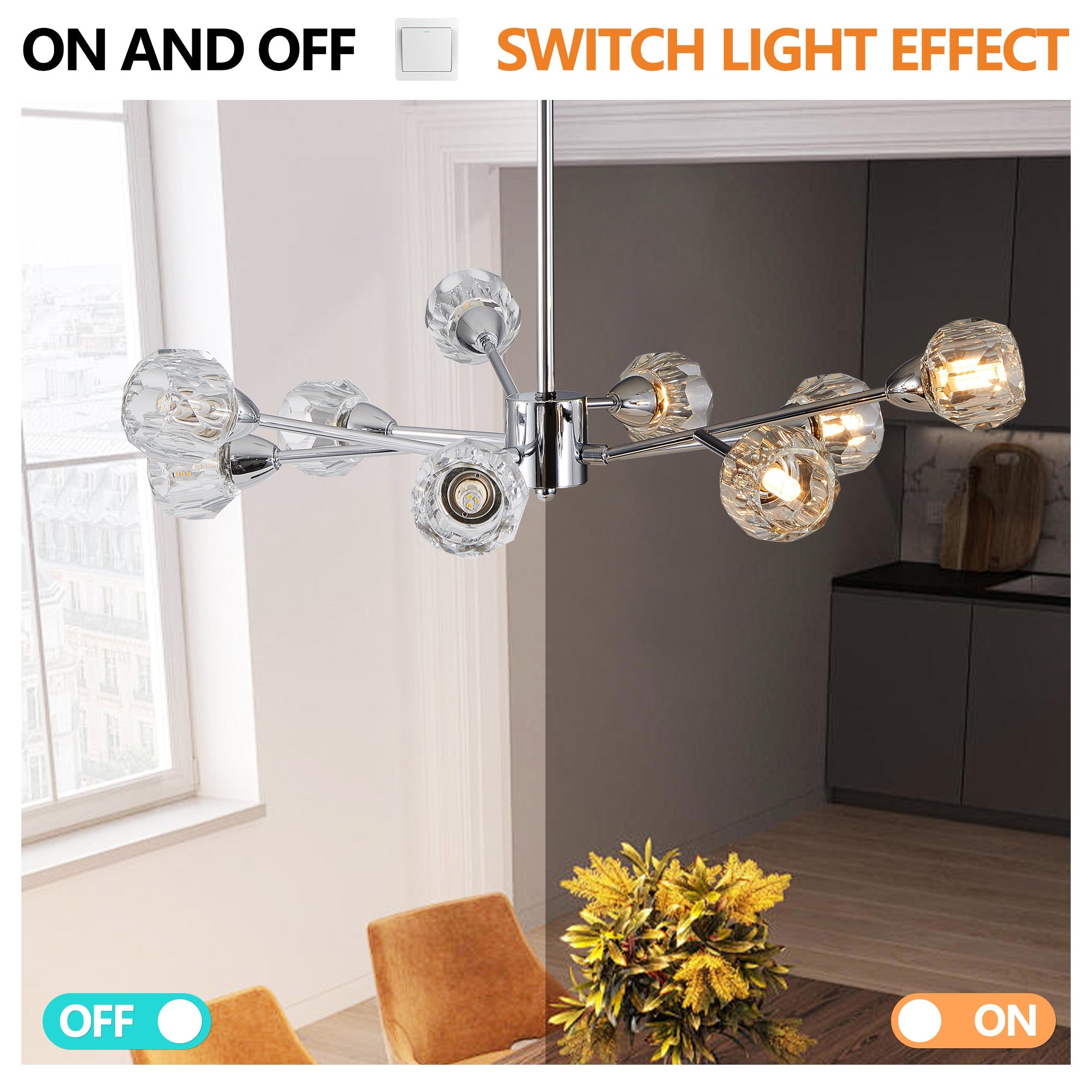 28" Modern Crystal Chandelier -Sophisticated Brilliance &amp; Contemporary Elegance