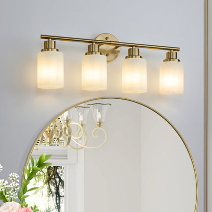 Modern Vanity Bathroom Mirror Light, Frosted White Glass  (Bulb Not Included)