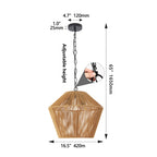 17" Boho Hemp Rope Pendant Light -Handcrafted Farmhouse Elegance