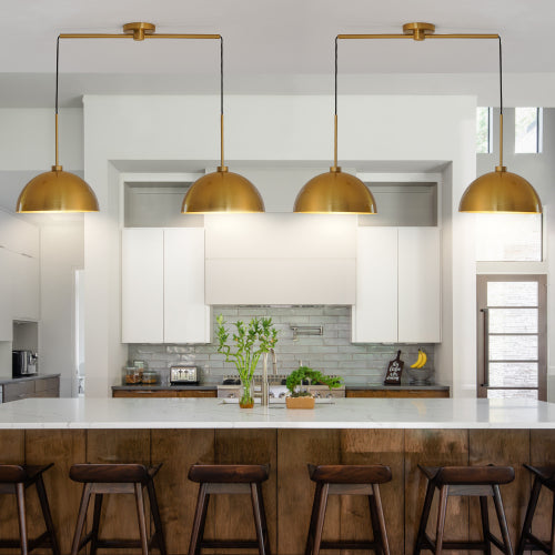 41" Industrial Modern Copper Double Pendant Light – Sleek &amp; Adjustable Elegance