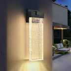 18" Modern Outdoor LED Wall Sconce -Elegant Bubble Crystal Lighting