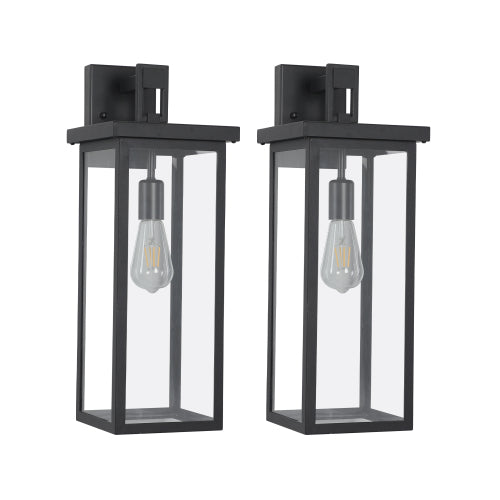 20"(H) Set of 2 Modern Outdoor Wall Lanterns  (No Bulbs)