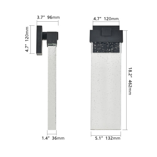 18" Modern Outdoor LED Wall Sconce -Elegant Bubble Crystal Lighting