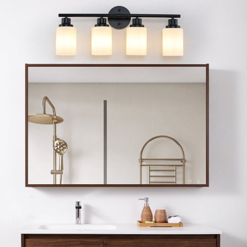 Modern Vanity Bathroom Mirror Light, Frosted White Glass  (Bulb Not Included)