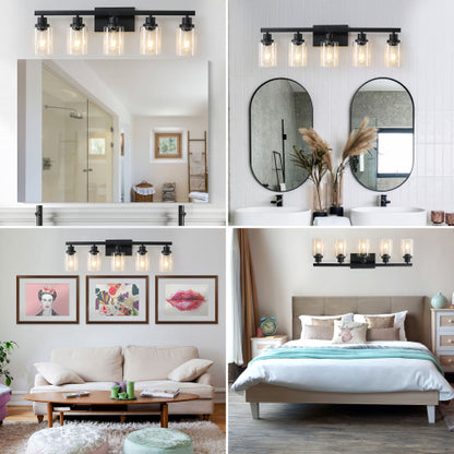 Modern Black  Bathroom Vanity Light Fixture (No Bulbs)