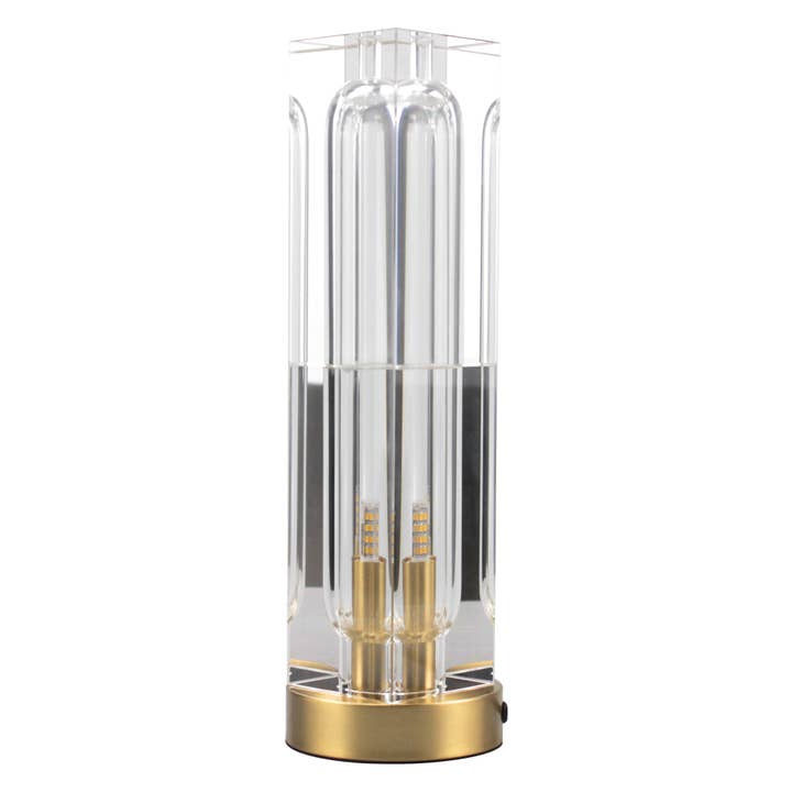Minimalist Crystal Led Table Lamp // Tall Cuboid