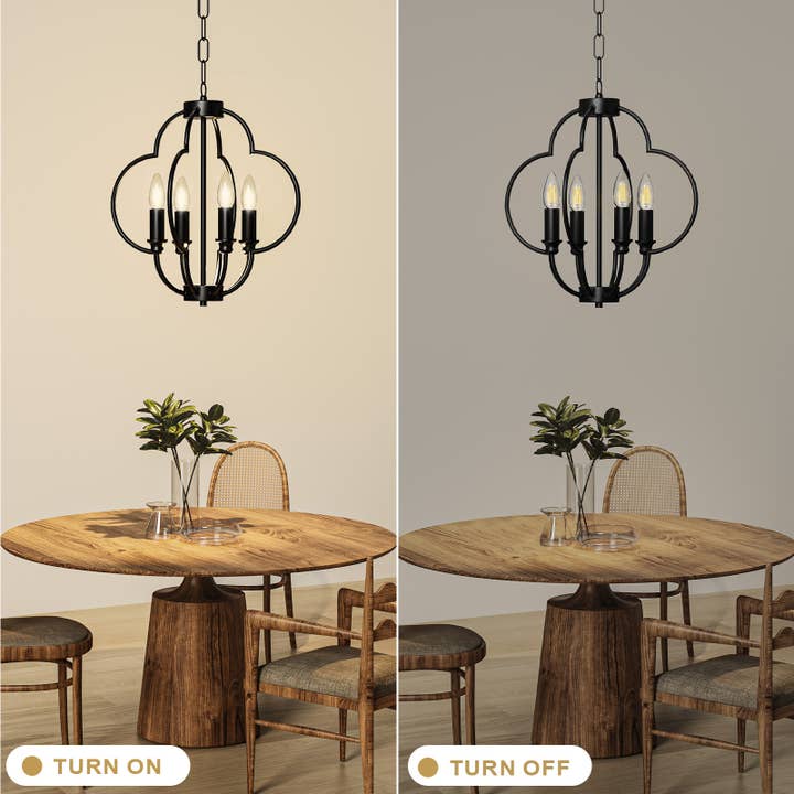 Black Farmhouse Pendant Light with Adjustable Hanging Chain