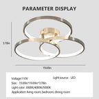 Three-Ring Contemporary LED Ceiling Lamp -Modern Elegance &amp; Soft Illumination