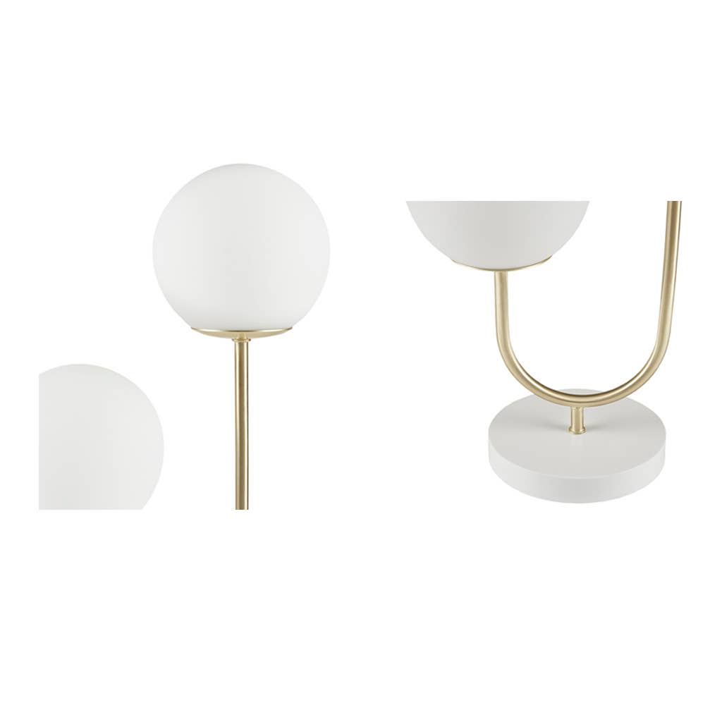 Modern 2-Light Globe Gold Base Table Lamp