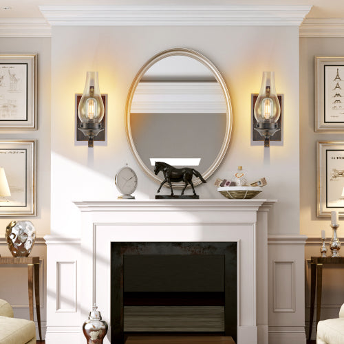 Rustic Farmhouse Wall Sconce Set -Vintage Charm &amp; Versatile Lighting