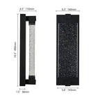 19" Black Aluminum Outdoor Wall Light -Elegant Bubble Crystal Glow