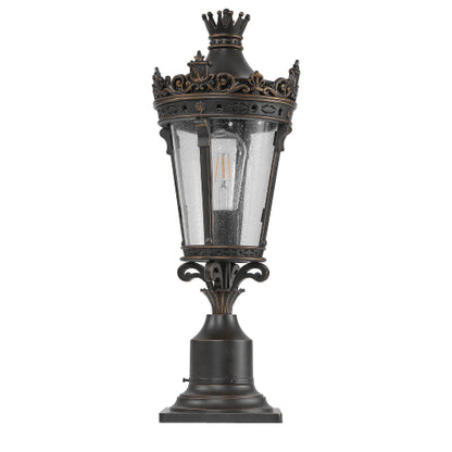 22"(H) Vintage Crown Outdoor Post Lantern (One piece&No bulb)