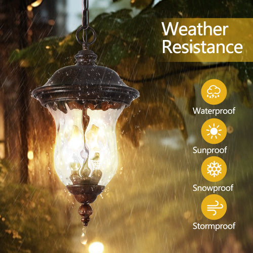 19"(H) Rustic Outdoor Hanging Lantern (One Piece & No Bulb)