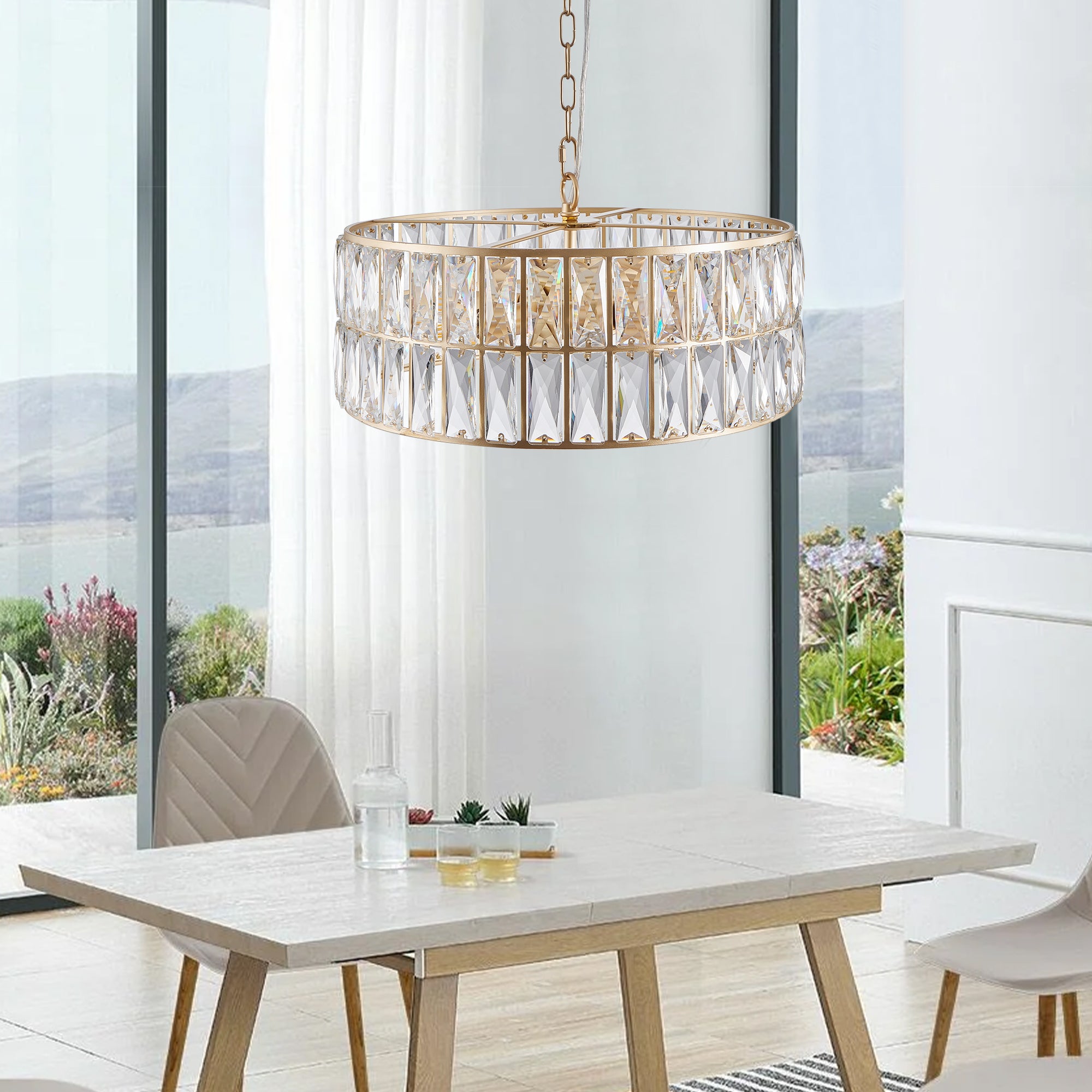 Modern Crystal Drum Chandelier – Timeless Elegance &amp; Radiant Glow