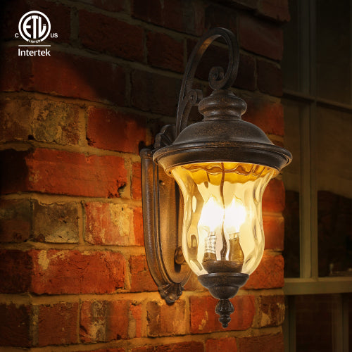22"(H) Vintage Outdoor Wall Lantern (One Piece & No Bulb)