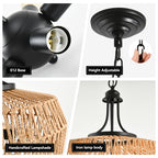 19" Boho Hemp Rope Pendant Light (Bulb Not Included)