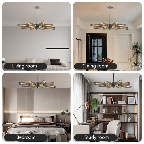 34" Modern Industrial Sputnik Chandelier (Bulb Not Included)