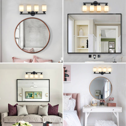 Modern Vanity Bathroom Mirror Light, Frosted White Glass  (Bulb Not Included)