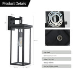 20"(H) Set of 2 Modern Outdoor Wall Lanterns  (No Bulbs)