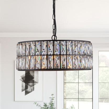 Modern Crystal Drum Chandelier – Timeless Elegance &amp; Radiant Glow