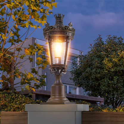 22"(H) Vintage Crown Outdoor Post Lantern (One piece&No bulb)