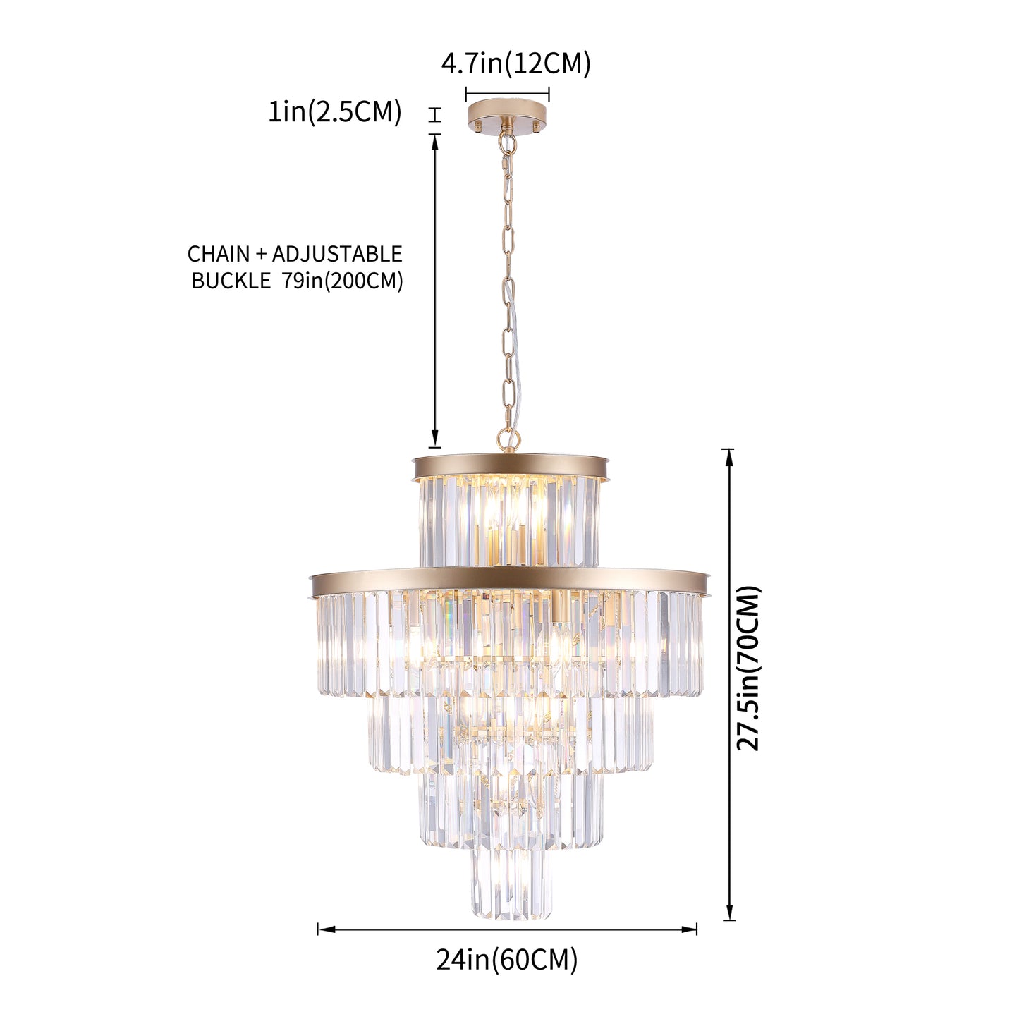 Golden Luxury Crystal Chandelier -Modern Ceiling Light Fixture