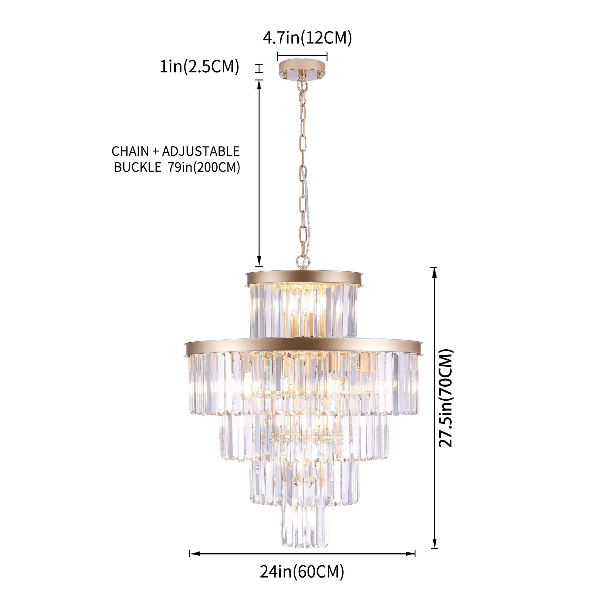 Golden Luxury Crystal Chandelier – Modern Ceiling Light Fixture