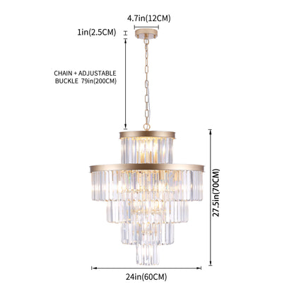 Golden Luxury Crystal Chandelier – Modern Ceiling Light Fixture