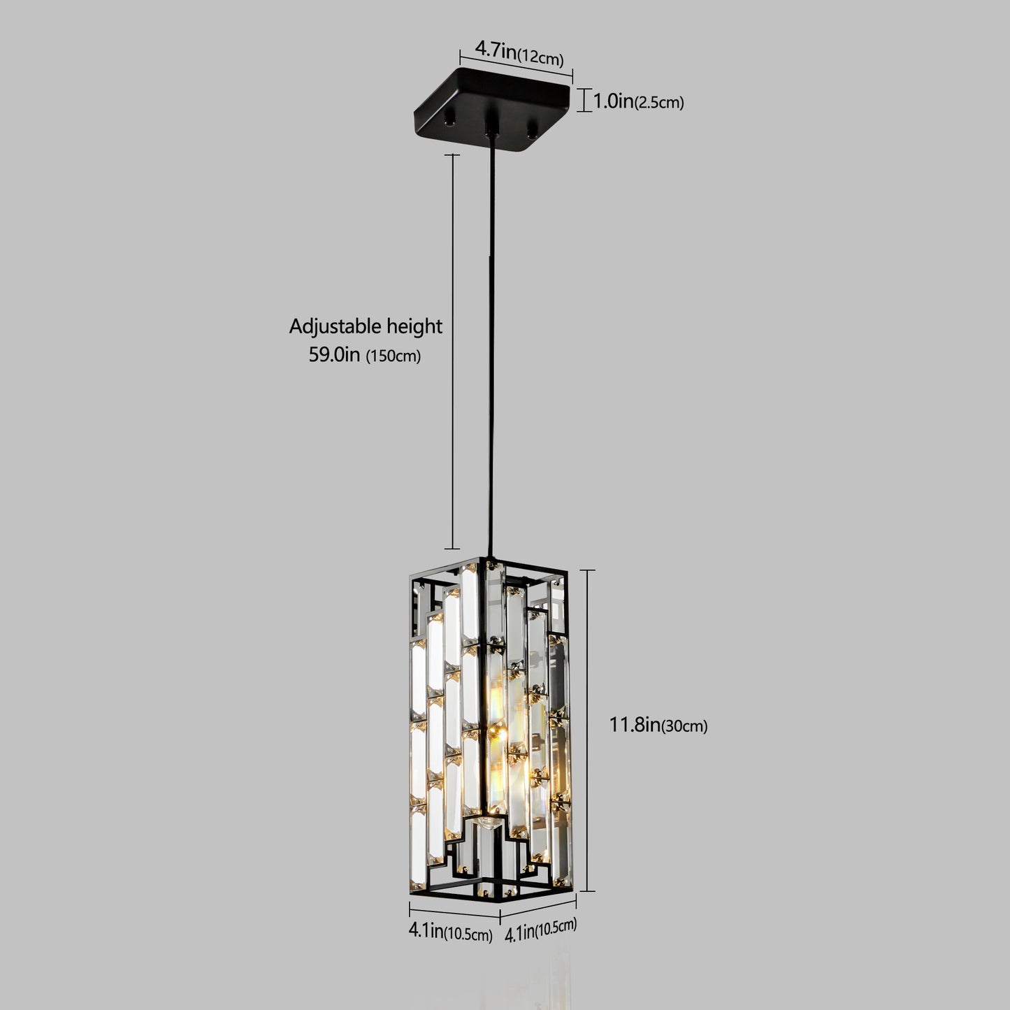 Modern Crystal Pendant Lights -Set of 3 Adjustable Ceiling Fixtures