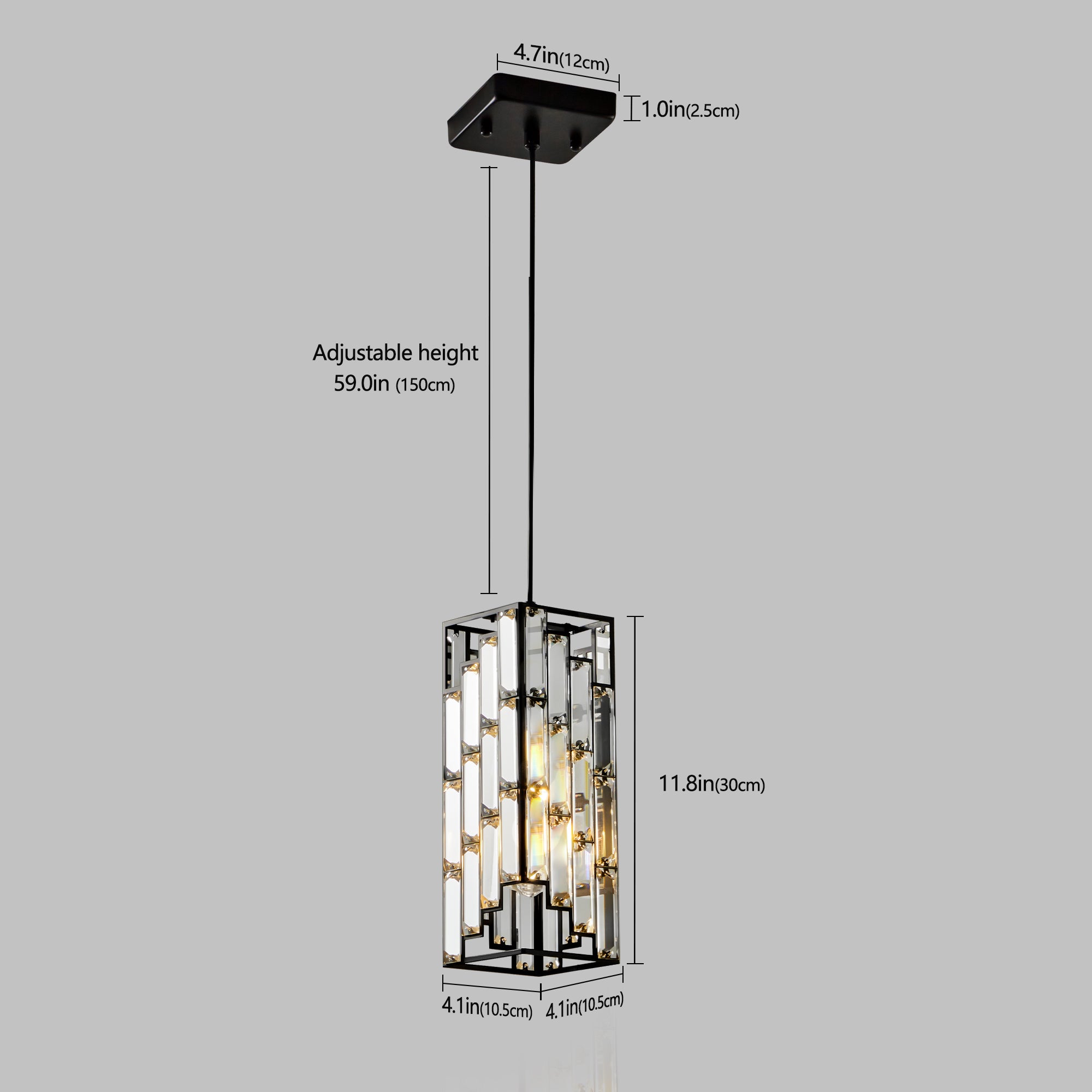 Modern Crystal Pendant Lights – Set of 3 Adjustable Ceiling Fixtures