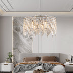 Luxurious Silver Crystal Chandelier -Timeless Elegance &amp; Modern Glamour