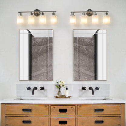 Modern Vanity Bathroom Mirror Light, Frosted White Glass  (Bulb Not Included)