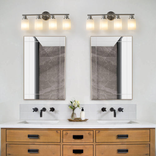 Modern Vanity Bathroom Mirror Light, Frosted White Glass  (Bulb Not Included)