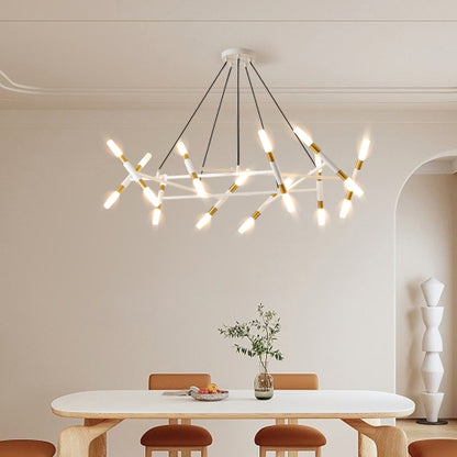 41" Black & Golden Modern Chandelier Light Fixture (Bulb Not Included)