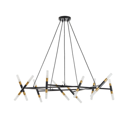41" Black & Golden Modern Chandelier Light Fixture (Bulb Not Included)