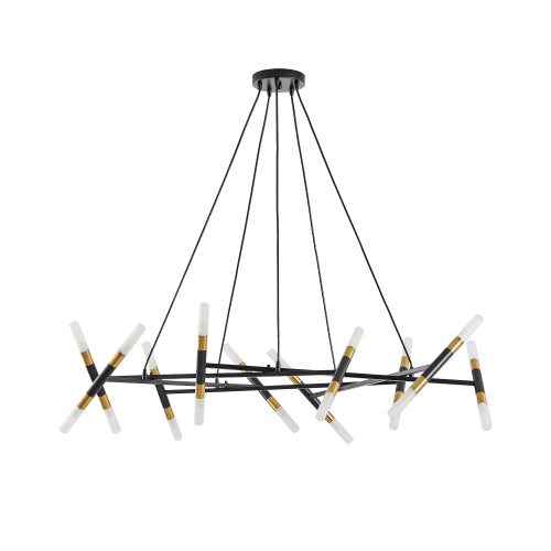 41" Black & Golden Modern Chandelier Light Fixture (Bulb Not Included)