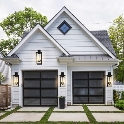 4-Light Black Outdoor Wall Light (No Bulbs)