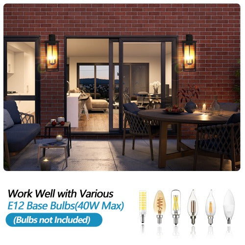 4-Light Black Outdoor Wall Light (No Bulbs)