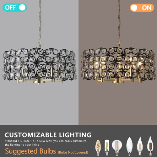 Modern Crystal Chandelier -Luxury Round Ceiling Light Fixture