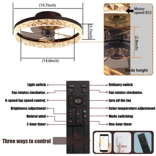 Low Profile Ceiling Fan with Light -Smart &amp; Stylish Comfort