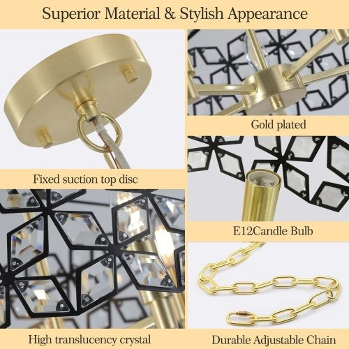 Modern Crystal Chandelier -Luxury Round Ceiling Light Fixture