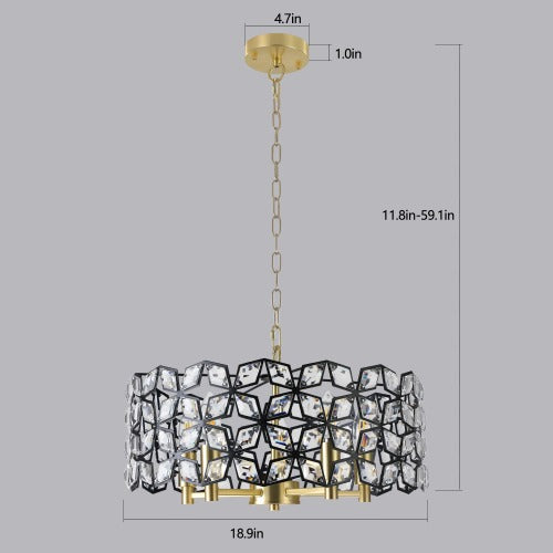 Modern Crystal Chandelier -Luxury Round Ceiling Light Fixture